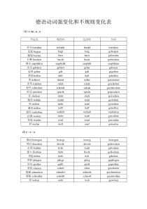 德语不规则动词变位表