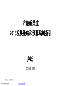 平安XXXX年产险新渠道发展策略指引