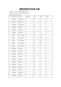 钢结构进场台账