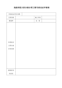 危险性较大的分部分项工程专家论证申请表意见表