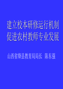 建立校本研修运行机制促进农村教师专业发展