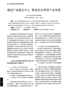 建设产业整合中心 推进武汉两型产业发展