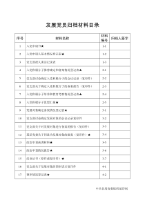 2018年发展党员表册模板