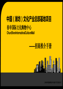 潍坊文化产业总部基地项目招商手册-27页PPT文档