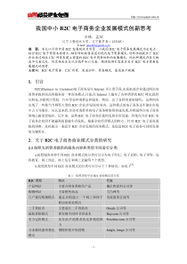 我国中小B2C电子商务企业发展模式创新思考