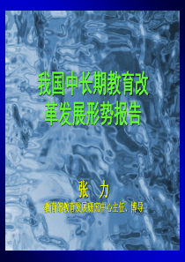 我国中长期教育改革发展形势报告