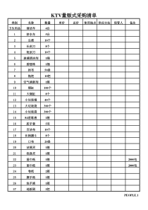 量贩式KTV采购清单