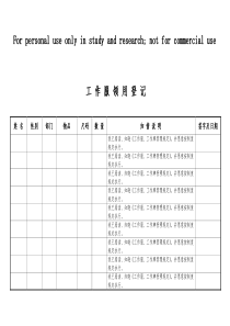 工作服领用登记表