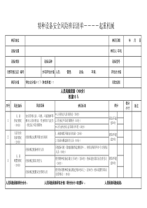 特种设备安全风险辨识清单——起重机械