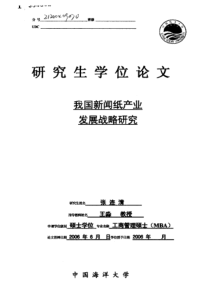 我国新闻纸产业发展战略研究