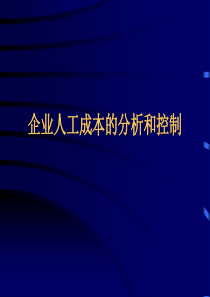 企业人工成本的分析控制