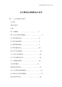 云计算创业详细商业计划书