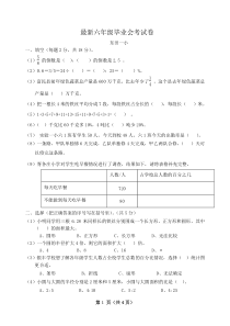 2015-2016年六年级数学毕业会考试卷