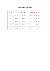 护校安园平安志愿者安排