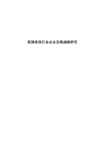 我国美容行业企业发展战略研究