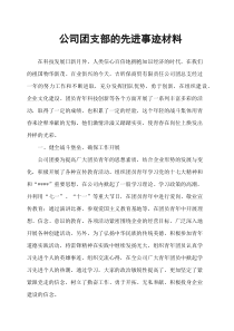 公司团支部的先进事迹材料