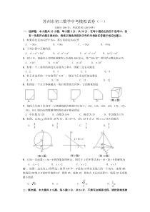 苏州市初三数学中考模拟试卷含答案