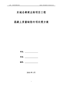 混凝土质量缺陷专项处理方案