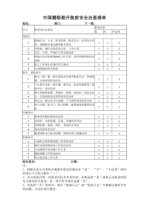 中国籍船舶开航前安全自查清单