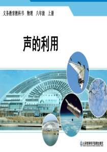 【2012秋季新人教版八年级物理课件】八年级上册---声的利用