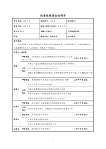 设备部岗位说明书-设备经理