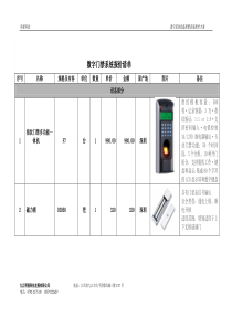 数字门禁系统报价清单