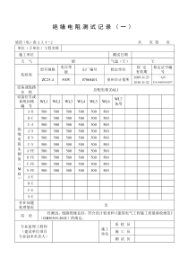 范例-绝缘电阻测试记录