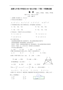 成都七中育才七年级下册期中考试数学试题