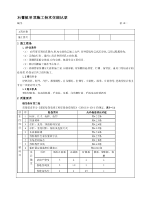 石膏板吊顶技术交底记录