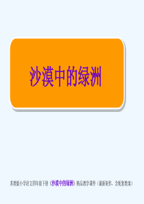 苏教版小学语文四年级下册《沙漠中的绿洲》精品教学课件