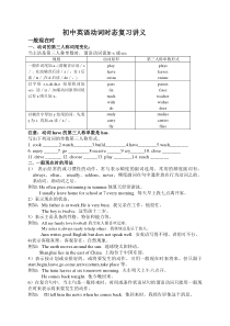 初中英语动词时态复习讲义