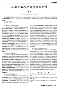 小微企业人才困境及其对策