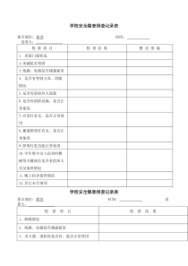 学校安全隐患排查记录表