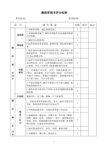 四大穿刺术评分标准