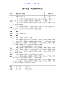 苏教版五年级数学上册负数的初步认识完整教学设计