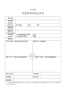 PDCA持续改进记录表