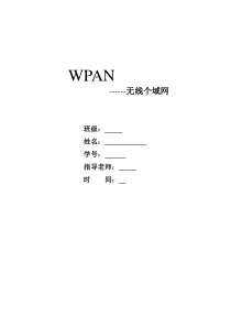 无线个域网(WPAN)