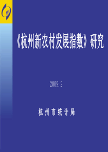 杭州新农村发展指数研究