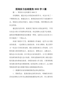 顶岗实习总结报告3000字3篇