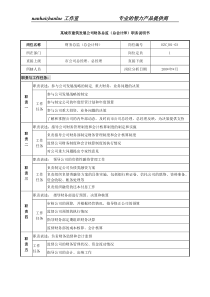 某城市建筑发展公司财务总监（总会计师）职务说明书