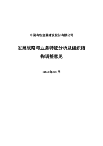 某著名咨询公司-中国有色金属-发展战略与业务特征分析及组织结构调整报告