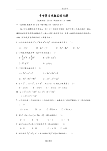 中考复习代数式练习试题与答案解析