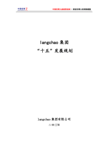 某集团“十五”发展规划(1)