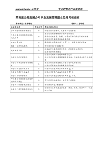 某高速公路发展公司事业发展管理副总经理考核指标