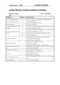 某高速公路发展公司交通机电运营维护主任考核指标