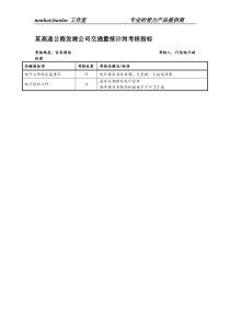 某高速公路发展公司交通量统计岗考核指标