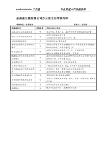 某高速公路发展公司办公室主任考核指标