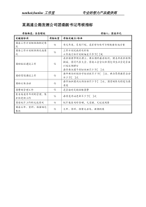 某高速公路发展公司团委副书记考核指标.