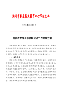 XXXX学院现代学徒制试点工作实施方案