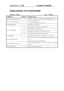 某高速公路发展公司审计部经理考核指标